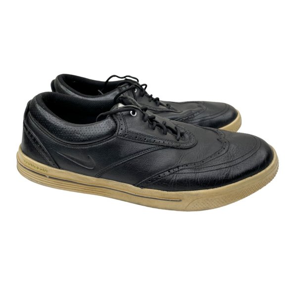 Nike Men's Lunarlon Black Leather Spikeless Golf Shoes Size 11 (533092-001) - Picture 1 of 5